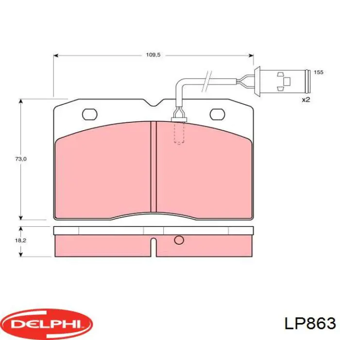 LP863 Delphi pastillas de freno delanteras