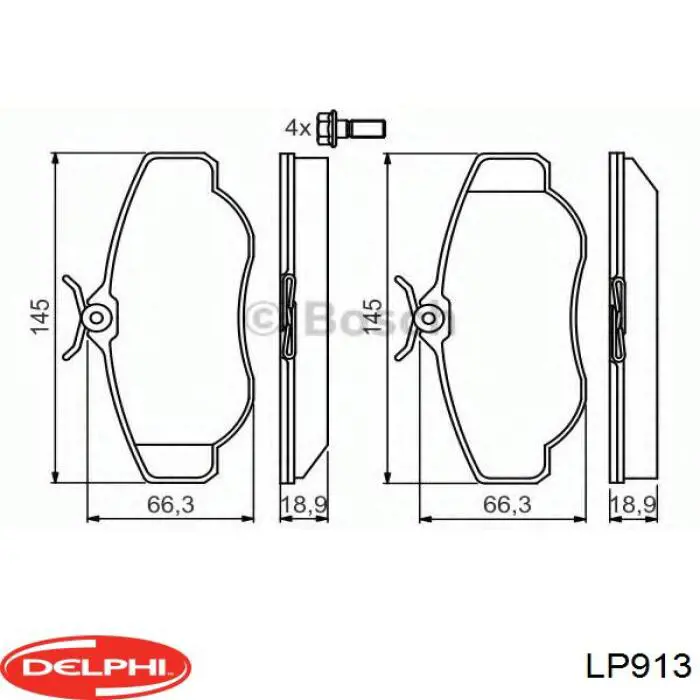 LP913 Delphi pastillas de freno delanteras