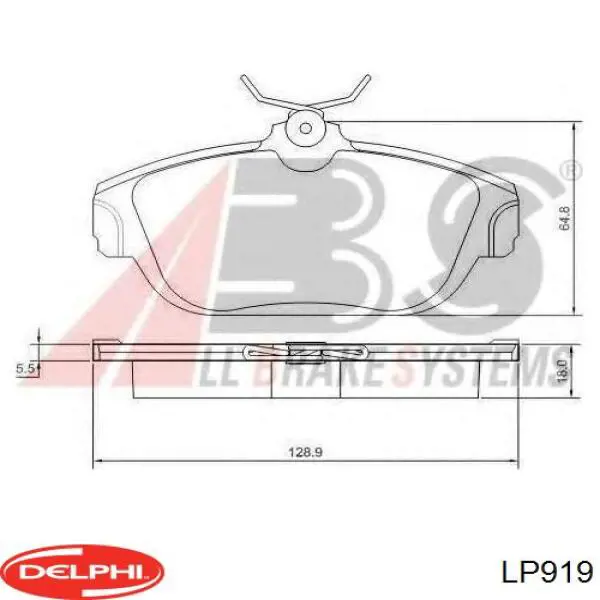 LP919 Delphi pastillas de freno delanteras