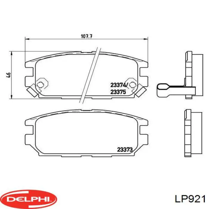 LP921 Delphi pastillas de freno traseras