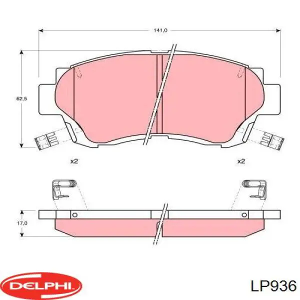 LP936 Delphi pastillas de freno delanteras