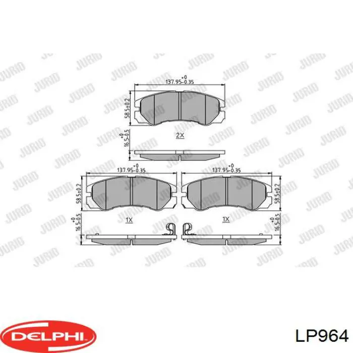 LP964 Delphi pastillas de freno delanteras