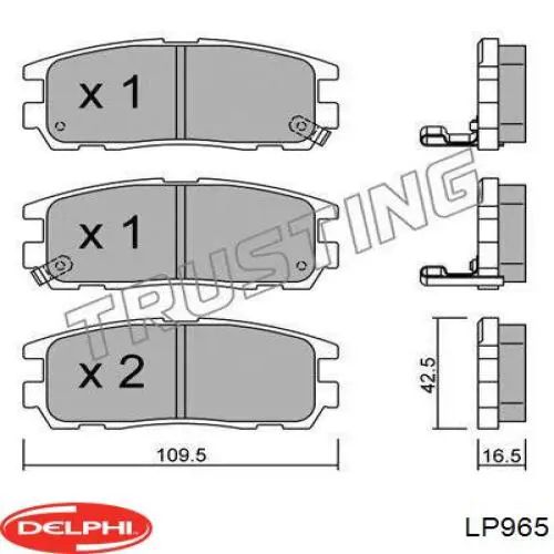 LP965 Delphi pastillas de freno traseras