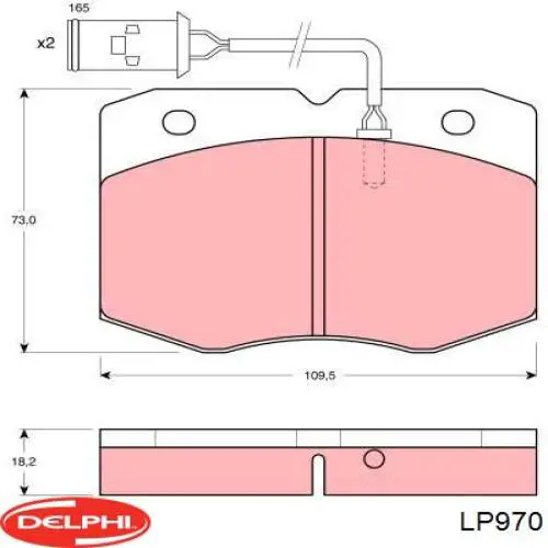 LP970 Delphi pastillas de freno delanteras