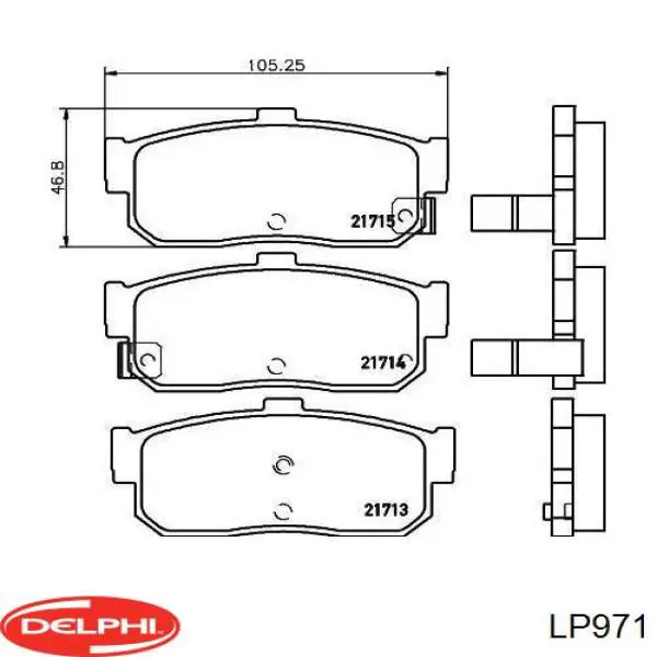 LP971 Delphi pastillas de freno traseras