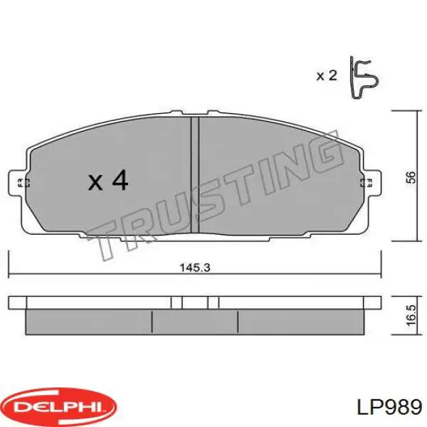 LP989 Delphi pastillas de freno delanteras