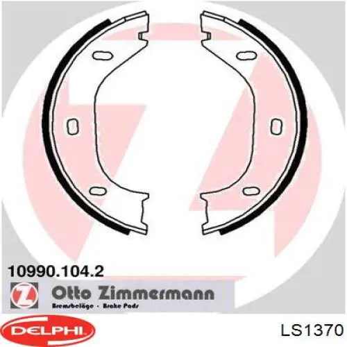 LS1370 Delphi zapatas de frenos de tambor traseras