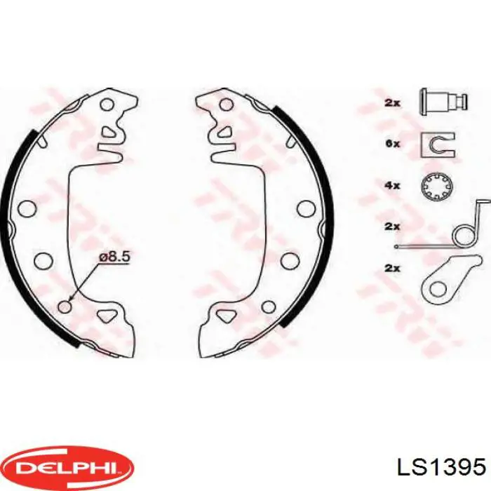 LS1395 Delphi zapatas de frenos de tambor traseras