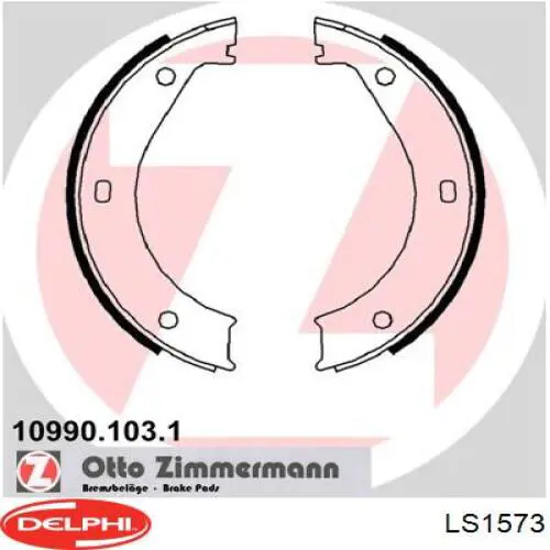 LS1573 Delphi juego de zapatas de frenos, freno de estacionamiento