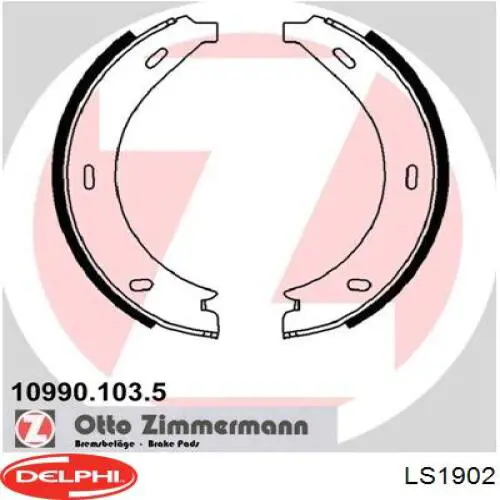 LS1902 Delphi juego de zapatas de frenos, freno de estacionamiento