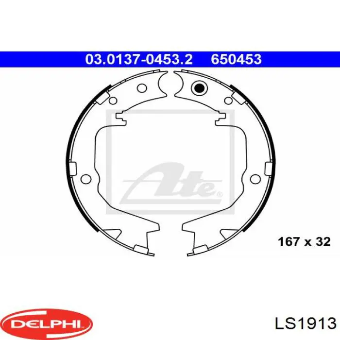 LS1913 Delphi zapatas de frenos de tambor traseras