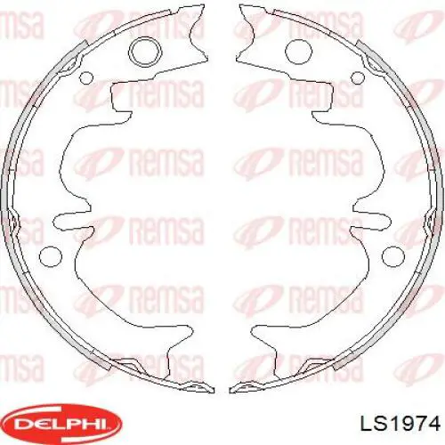 LS1974 Delphi juego de zapatas de frenos, freno de estacionamiento