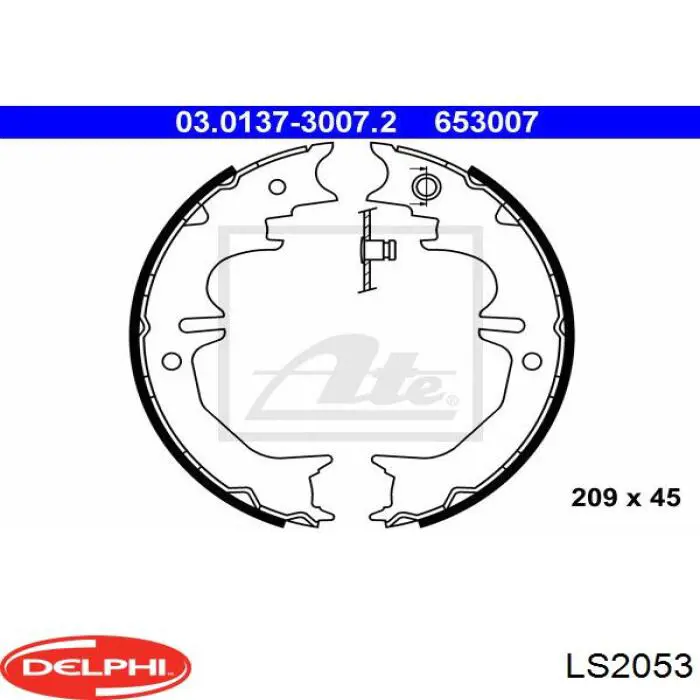 LS2053 Delphi juego de zapatas de frenos, freno de estacionamiento