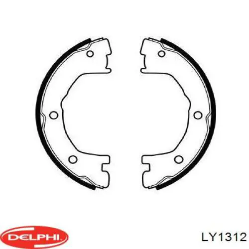 LY1312 Delphi kit de montaje, zapatas de freno traseras