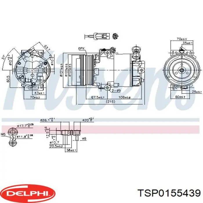 TSP0155439 Delphi compresor de aire acondicionado