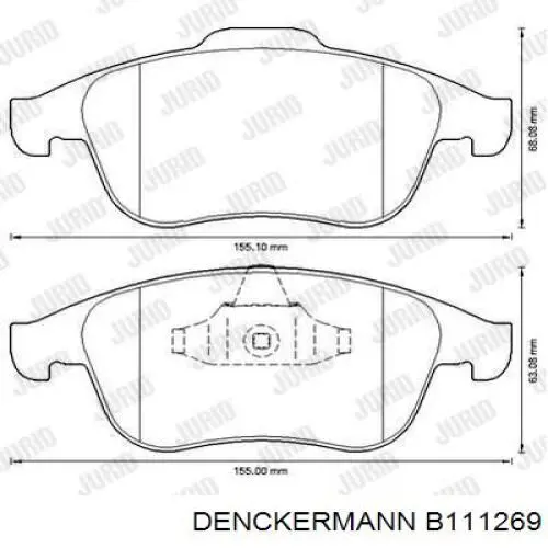 B111269 Denckermann pastillas de freno delanteras