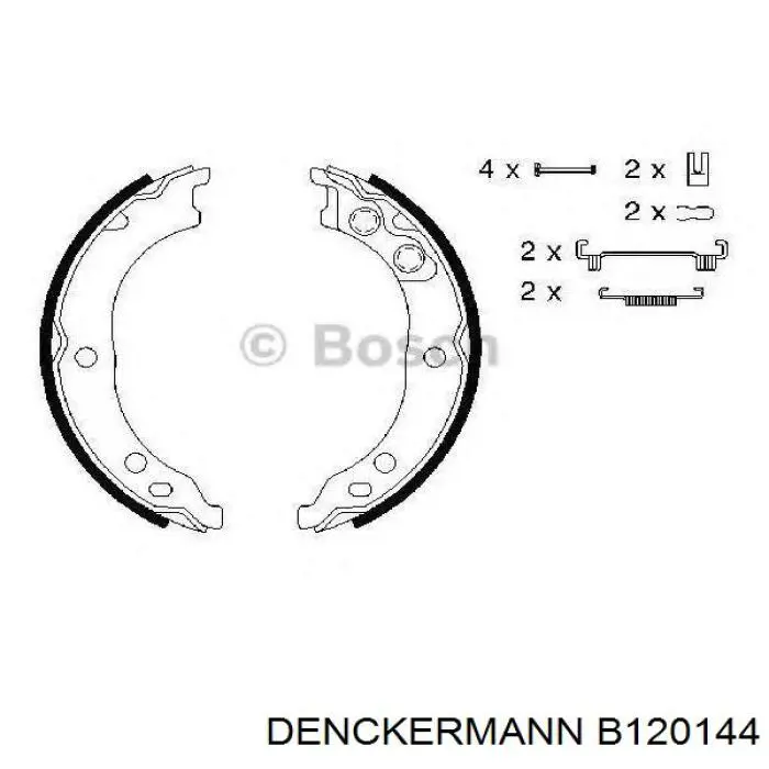 B120144 Denckermann juego de zapatas de frenos, freno de estacionamiento