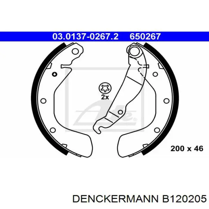 B120205 Denckermann juego de zapatas de frenos, freno de estacionamiento