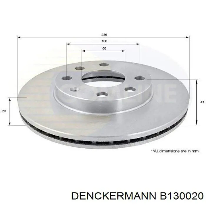 B130020 Denckermann freno de disco delantero