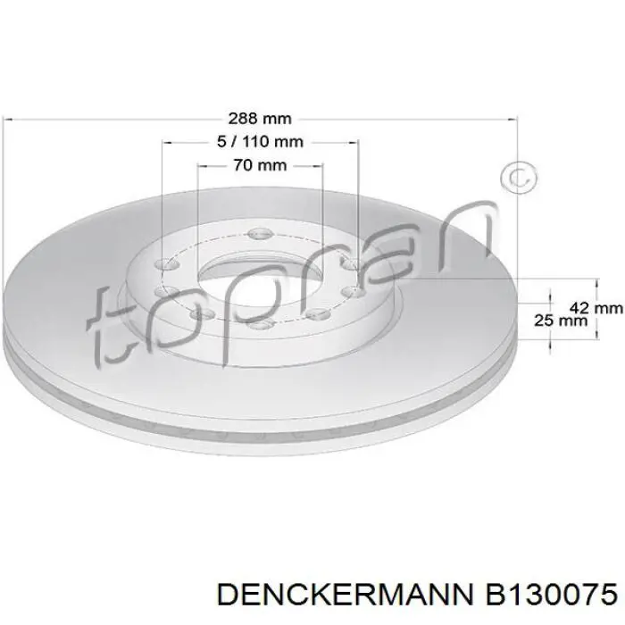 B130075 Denckermann freno de disco delantero