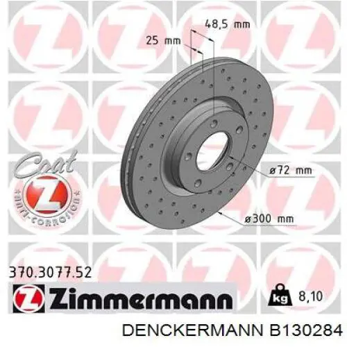 B130284 Denckermann freno de disco delantero