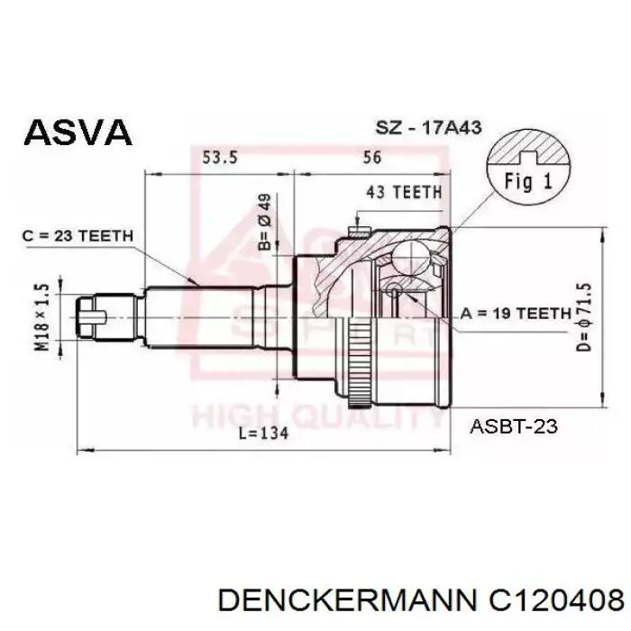 C120408 Denckermann junta homocinética exterior delantera