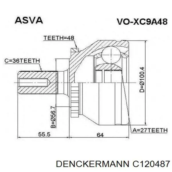  Árbol de transmisión delantero izquierdo para Volvo XC90 