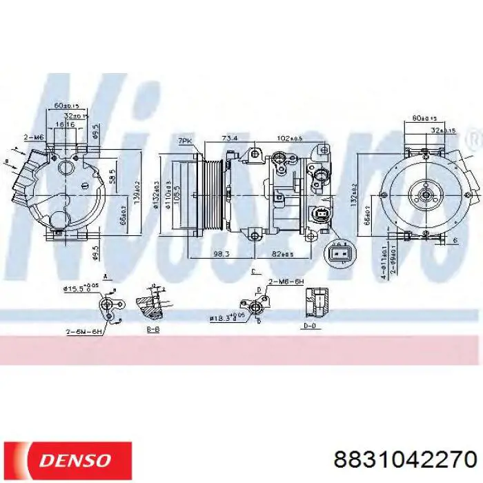 8831042270 Denso compresor de aire acondicionado