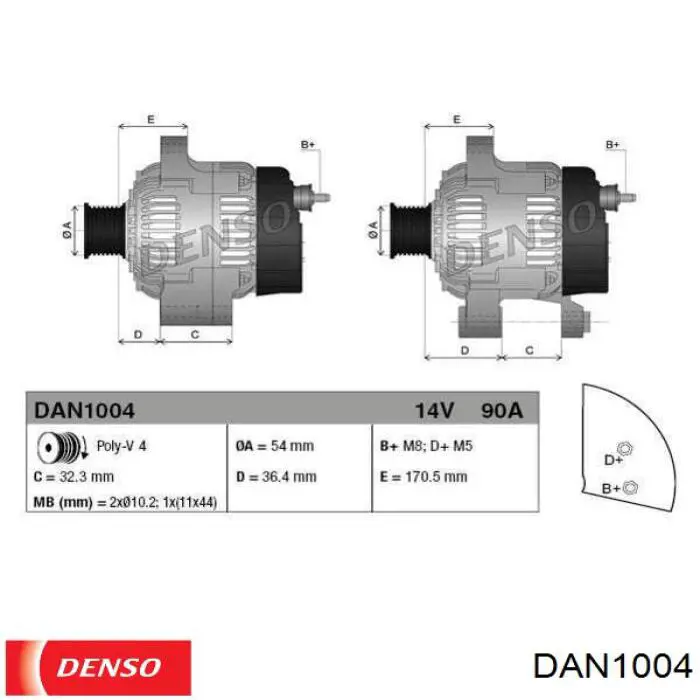 DAN1004 Denso alternador