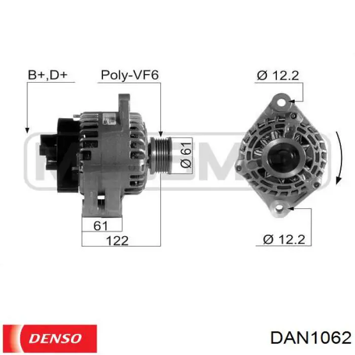 DAN1062 Denso alternador