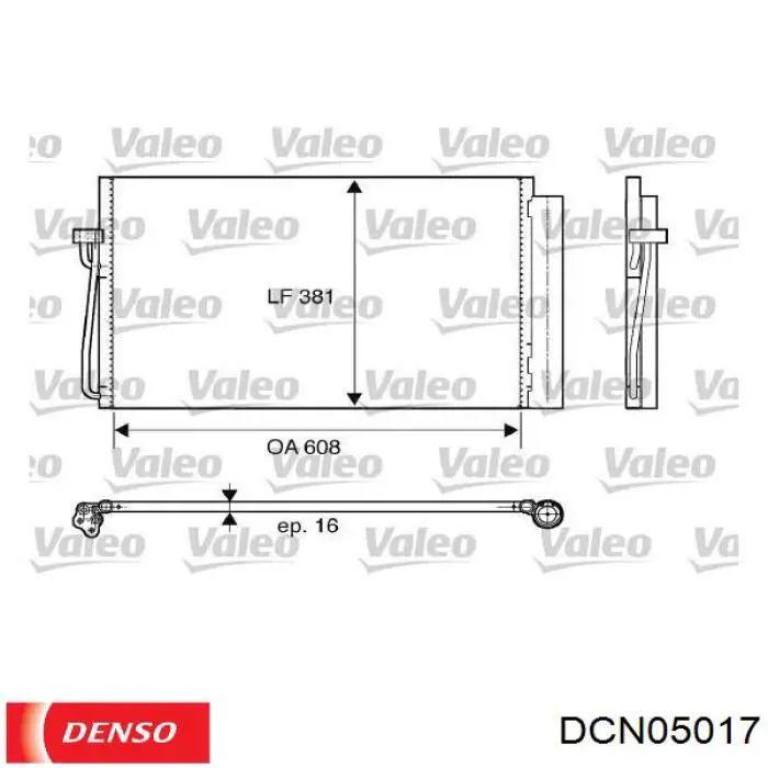 DCN05017 Denso condensador aire acondicionado