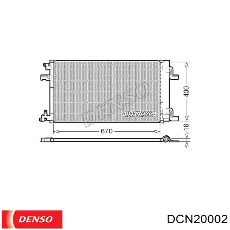 DCN20002 Denso condensador aire acondicionado