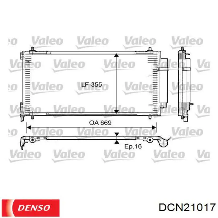 DCN21017 Denso condensador aire acondicionado