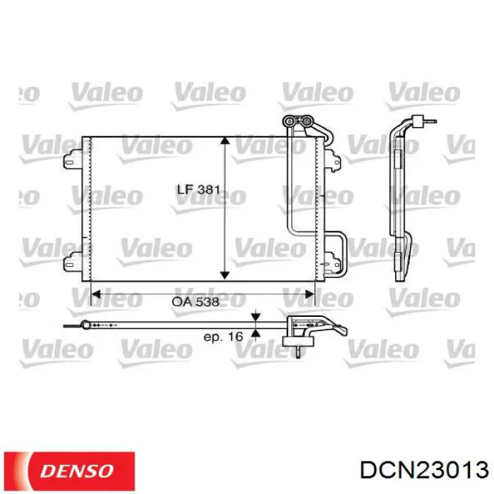 DCN23013 Denso condensador aire acondicionado