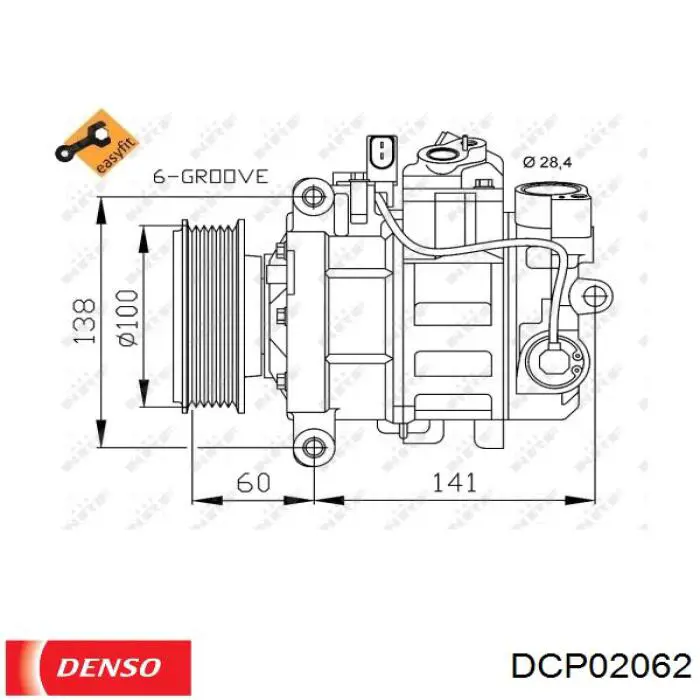 DCP02062 Denso compresor de aire acondicionado