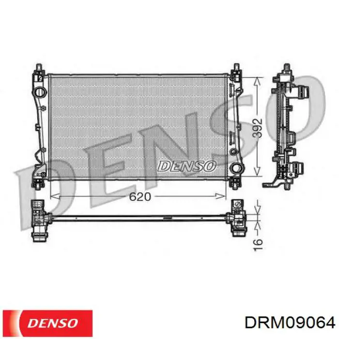 DRM09064 Denso radiador refrigeración del motor