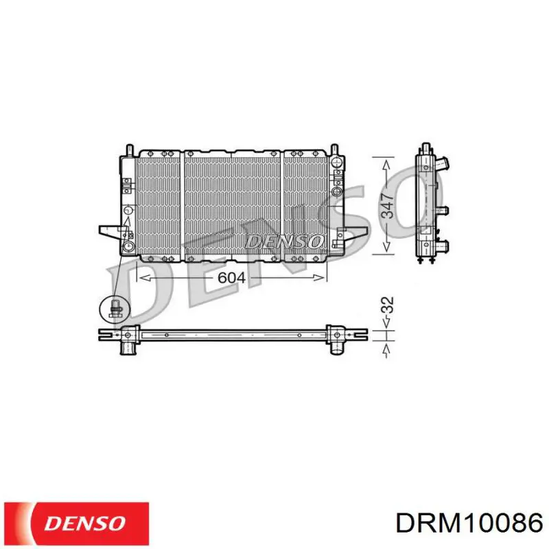 DRM10086 Denso radiador refrigeración del motor