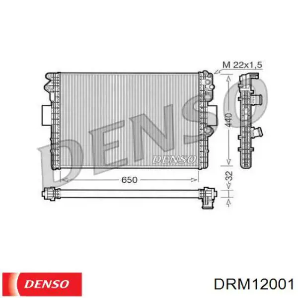 DRM12001 Denso radiador refrigeración del motor