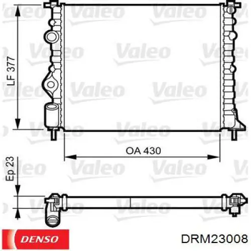 DRM23008 Denso radiador refrigeración del motor