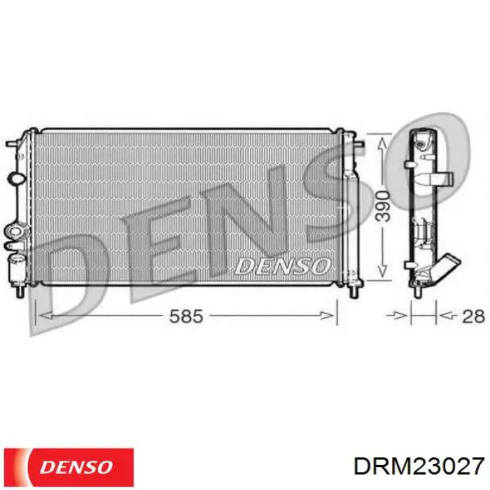 DRM23027 Denso radiador refrigeración del motor