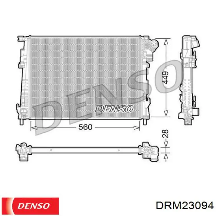 DRM23094 Denso radiador refrigeración del motor