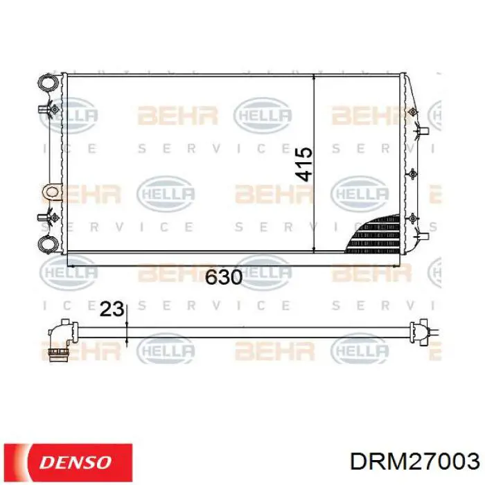 DRM27003 Denso radiador refrigeración del motor