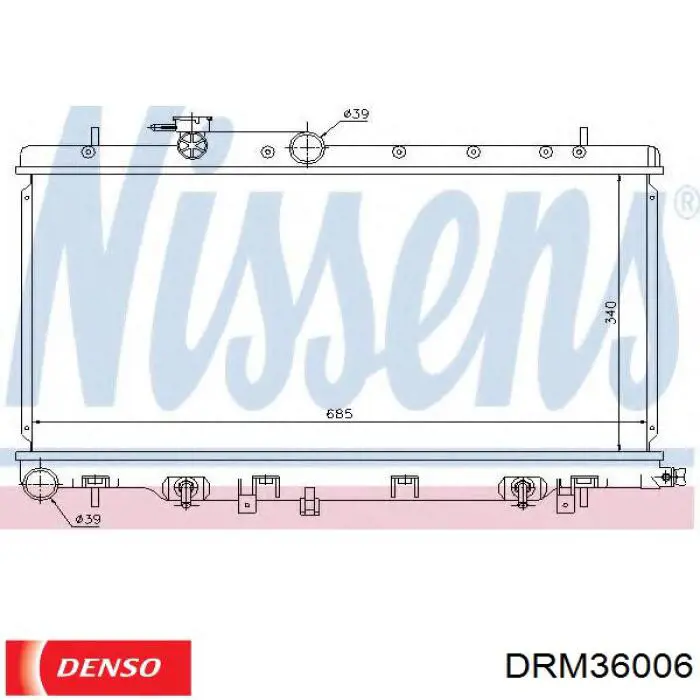 DRM36006 Denso radiador refrigeración del motor