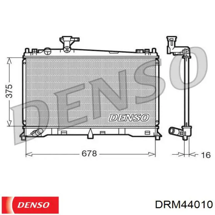 DRM44010 Denso radiador refrigeración del motor