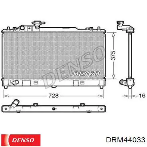 DRM44033 Denso radiador refrigeración del motor