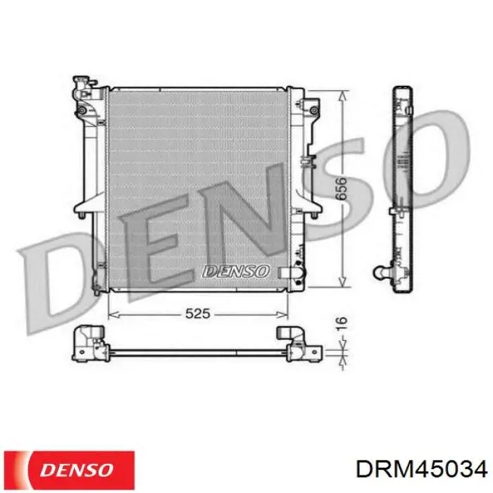 DRM45034 Denso radiador refrigeración del motor