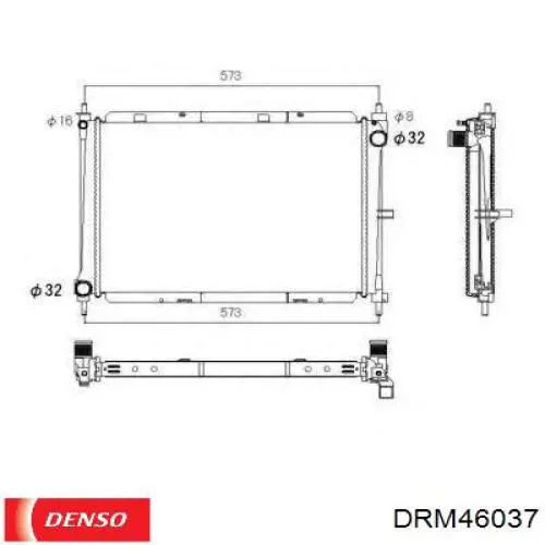 DRM46037 Denso radiador refrigeración del motor