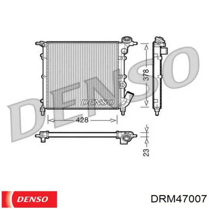 DRM47007 Denso radiador refrigeración del motor