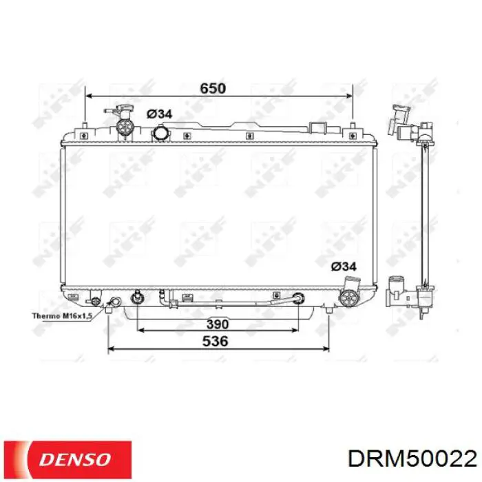 DRM50022 Denso radiador refrigeración del motor