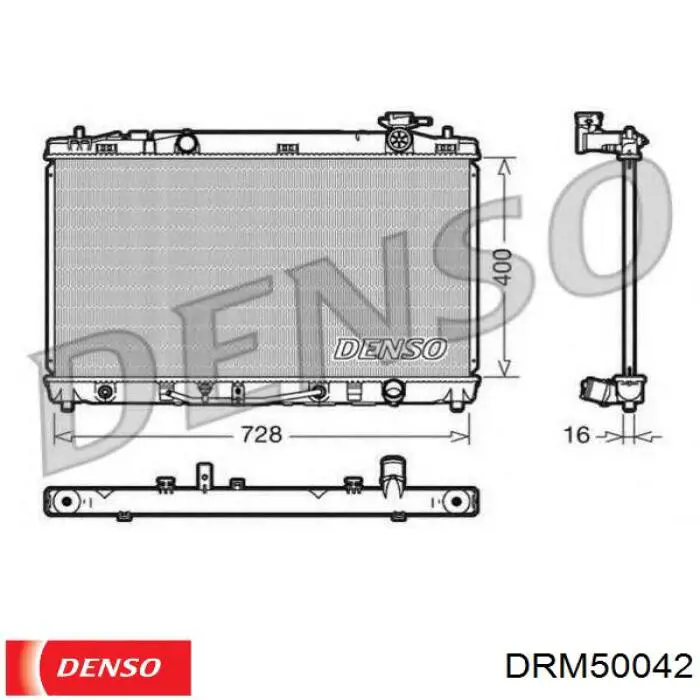 DRM50042 Denso radiador refrigeración del motor